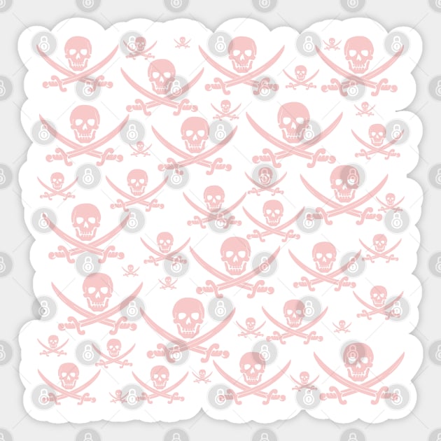 Millennial Pink Pirate Pattern Sticker by FandomTrading